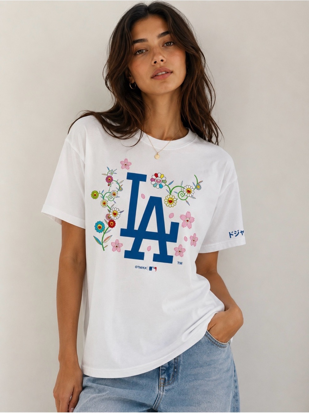 Murakami x LA Dodgers Sakura Tee NWT Size L Limited Edition Baseball Graphic